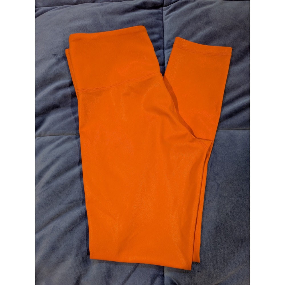 Zyia Active Leggings Womens Orange Shimmer High Waisted Metallic NWOT - Size 4